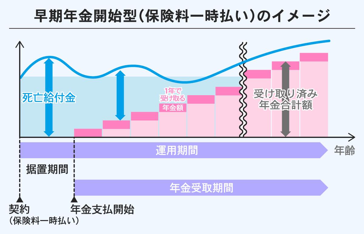 早期年金開始型(保険料一時払い)のイメージ