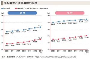 平均寿命と健康寿命 グラフ